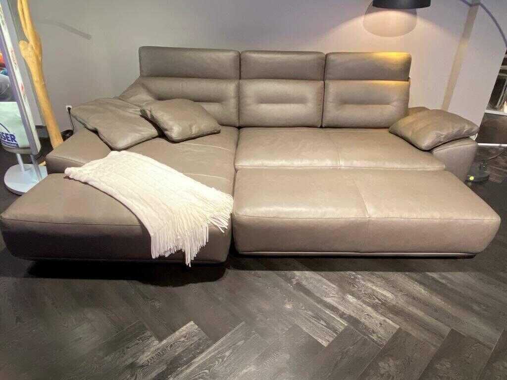 W. Schillig - Ecksofa 4000 Leder Z39/94 Graphite Anthrazit mit Hocker - 3