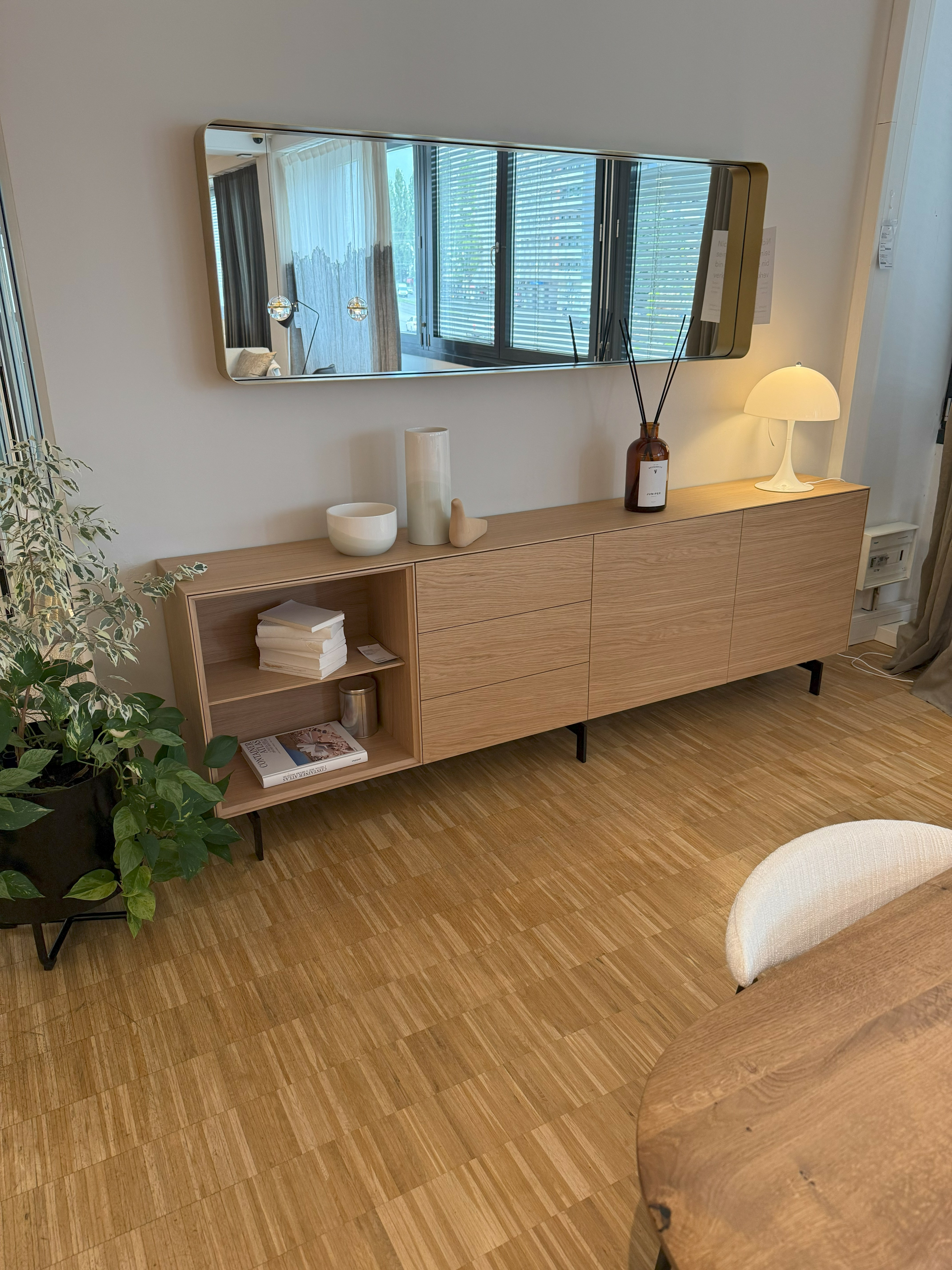 Piure - Sideboard Nex Eiche mit 2 Drehtüren Innen P51 Cool Grey - 8