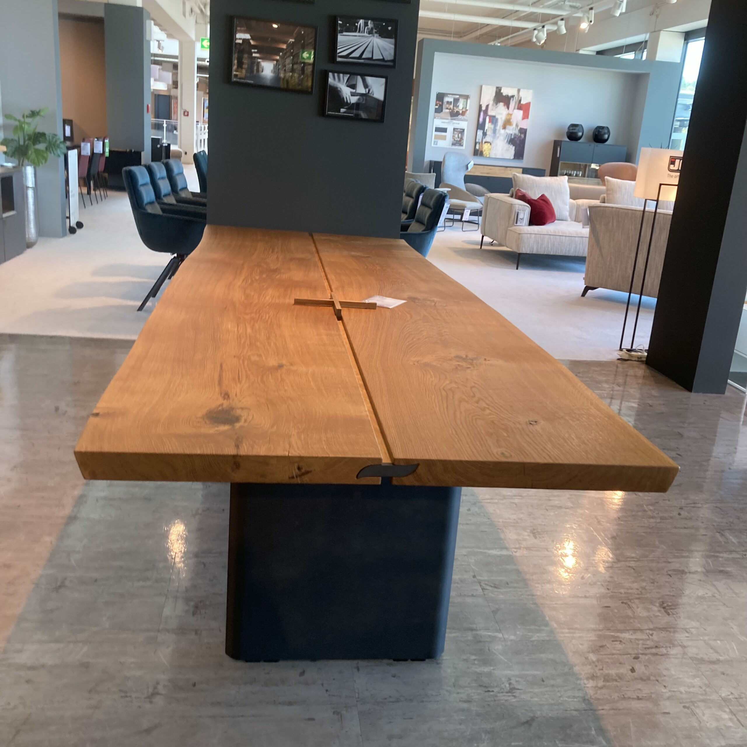 Team 7 - Fixtisch Echt.zeit Holz Eiche Gebürstet Urig Naturöl Gestell Schwarz Metallwangen - 2
