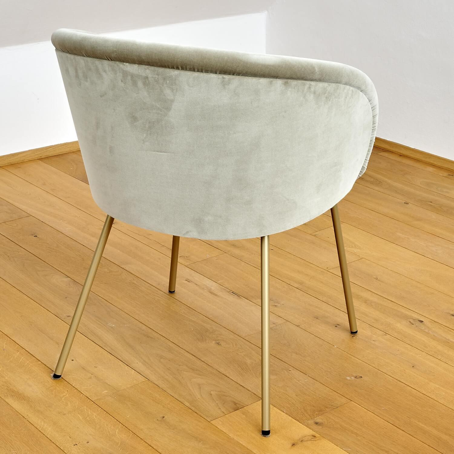 Freifrau - Armchair Ona cover fabric velour Kvadrat Harald 3 143 golden beige beige steel frame Ona brass ME021 - 5