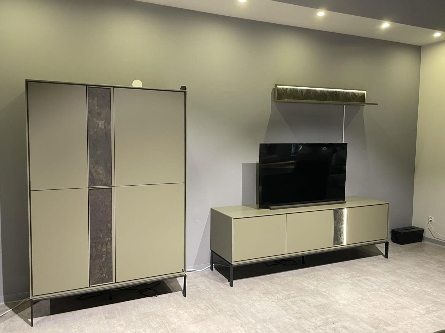 WK Wohnen - Anbauwand R WK 480 Framento Korpus Und Front Lack Matt Troop Grau - 2