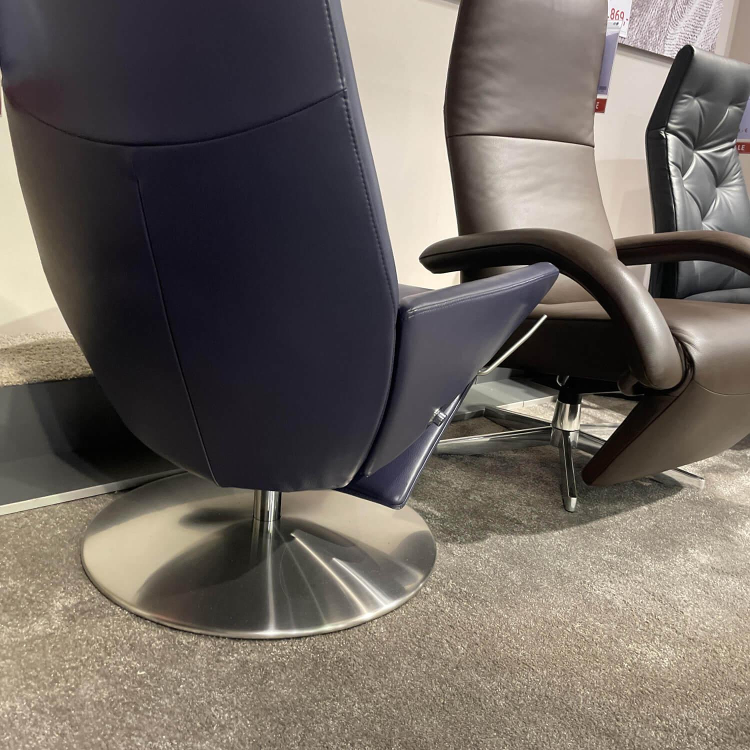 WK Wohnen - Relaxsessel WK 680 Tipo Leder 10 Polo 1057 Gestell Disc 60 Chrom - 8
