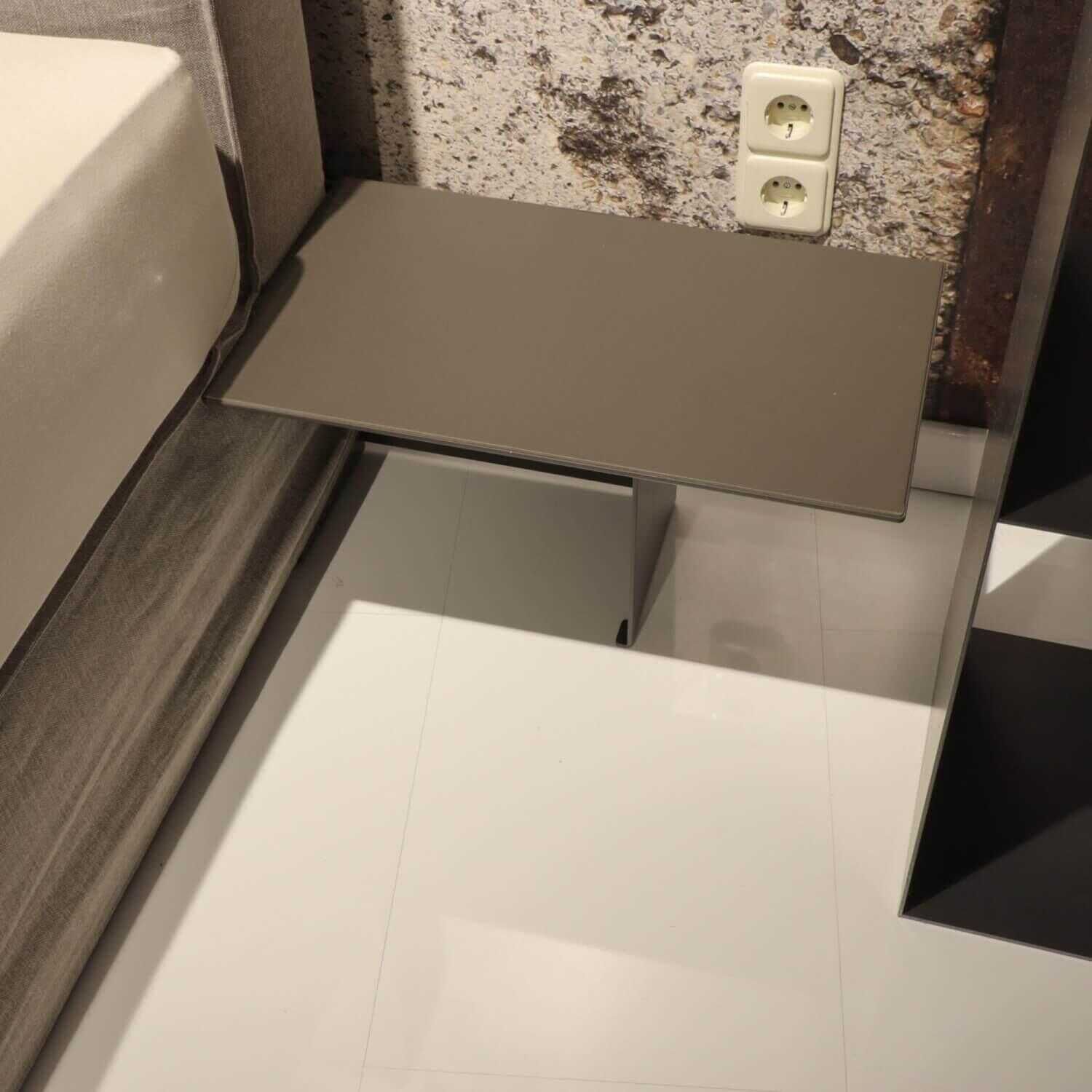 Schramm - Pure Ell Mit 2 Nachttischen Stoff PG 2 Clara 820 Stone Füße ZF10 Schwarz - 3