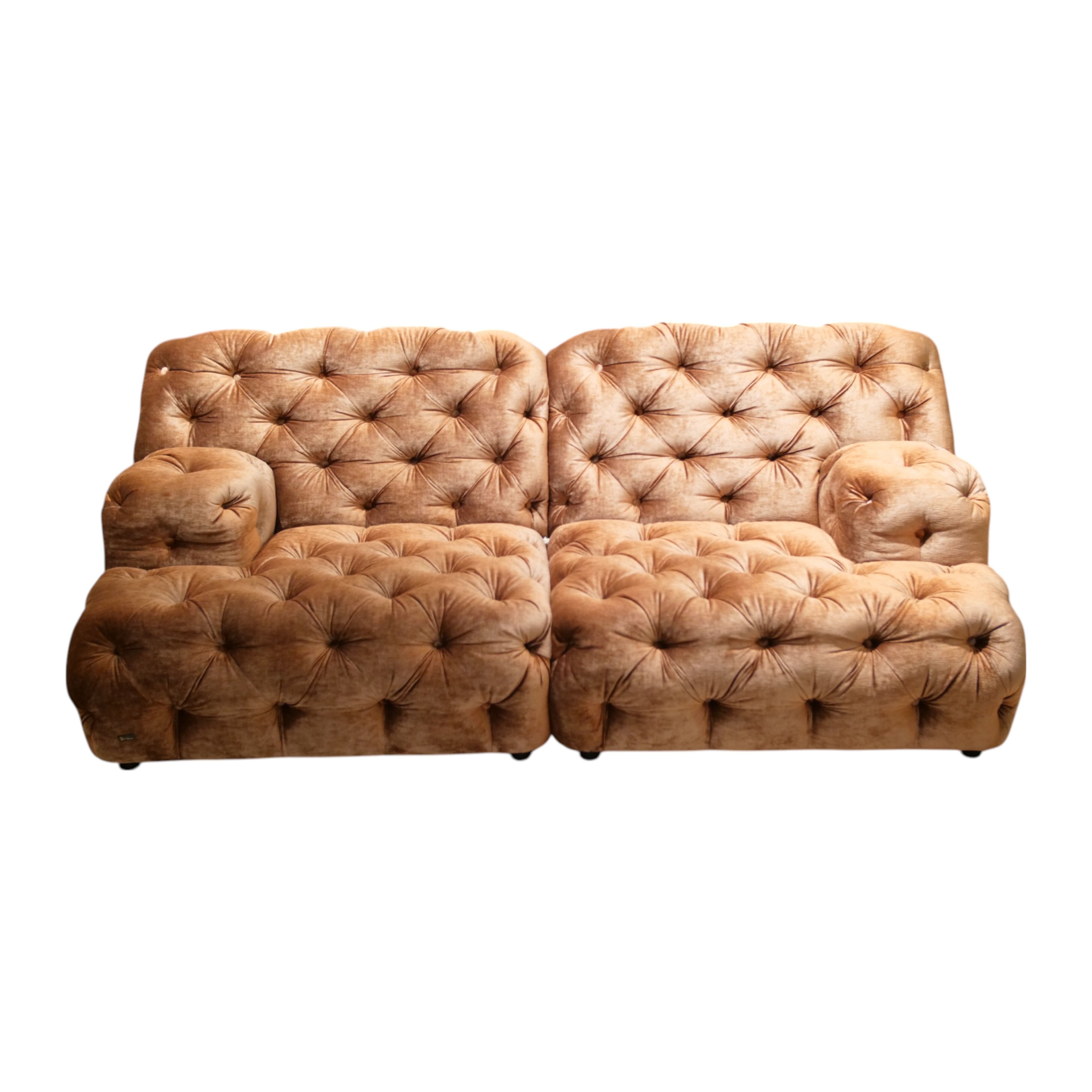 Bretz - Polstergarnitur Sofa Cocoa Island Stoff 65 BOH54 Boheme Rosewood Braun Anbauteil klein mit Armlehne - 1