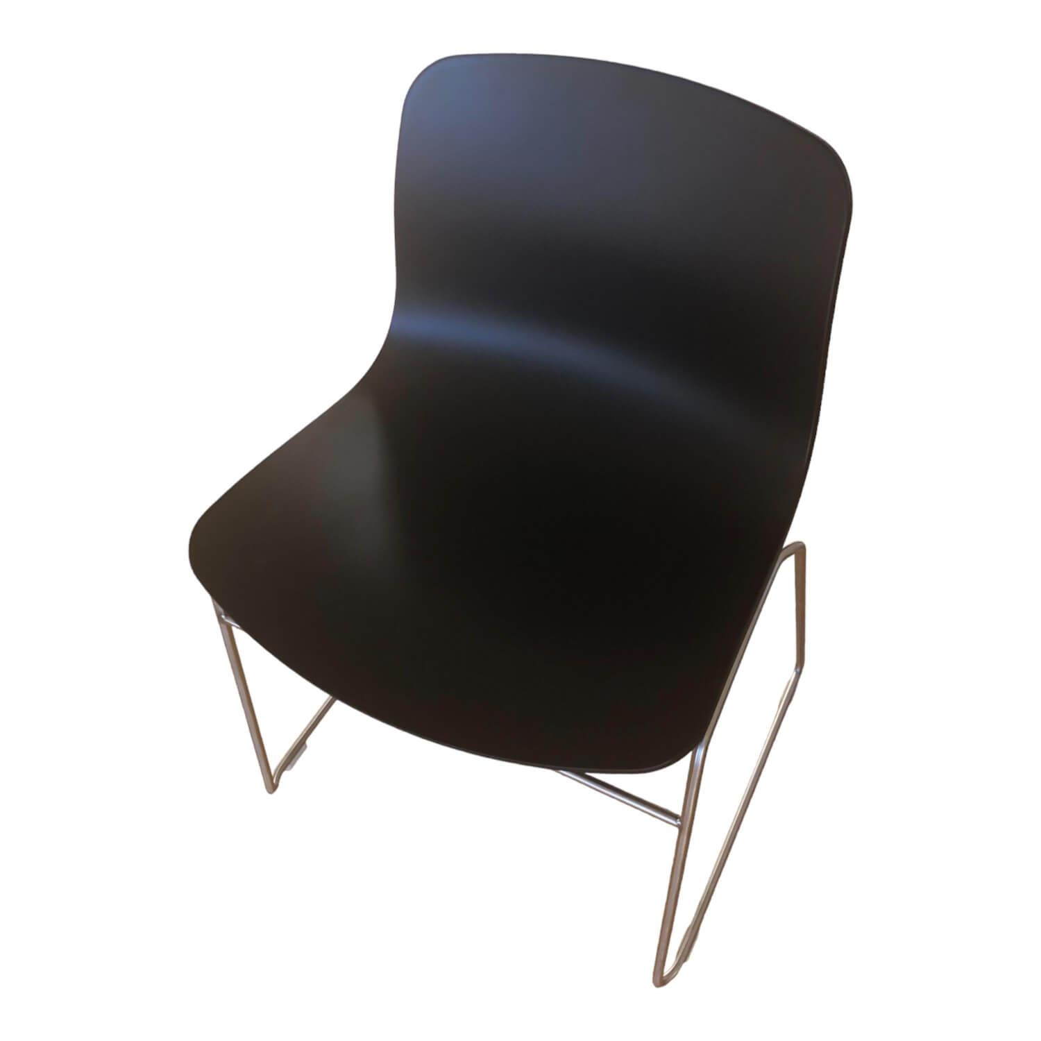 Hay - Stuhl AAC 08 Sitzschale Kunststoff Schwarz Gestell Stahl Silber - 1