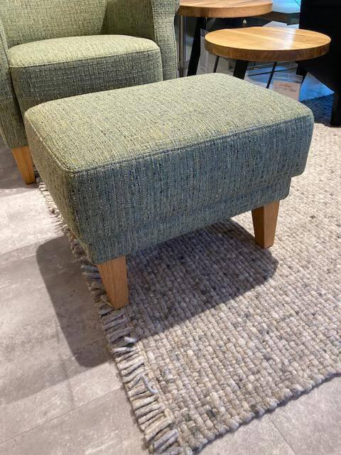 DFM - Sessel Nick Stoff Marinet 55 Green Grün mit Hocker - 3