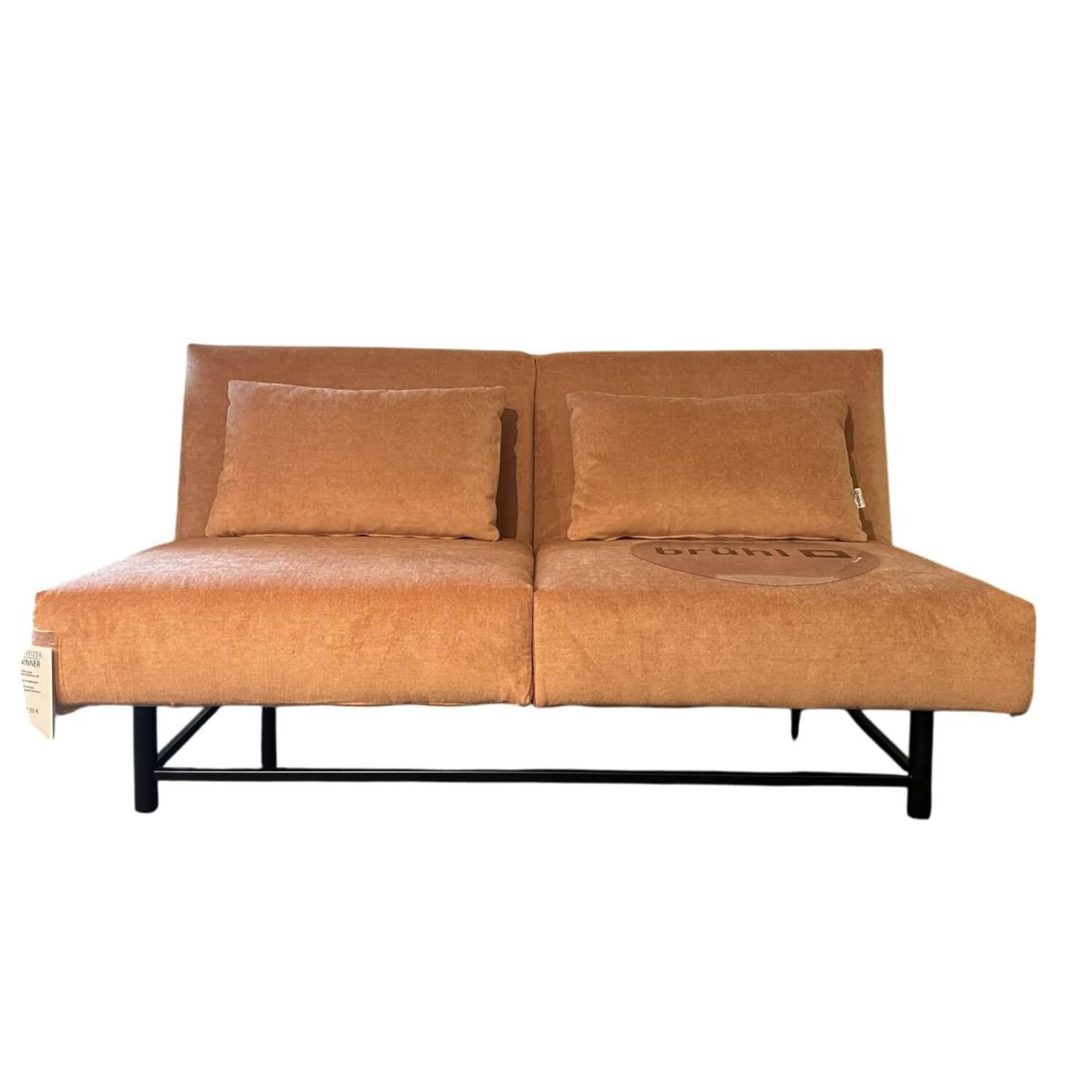 Brühl - Schlafsofa First Class Stoff 2813 52 Rosa Gestell Metall Schwarz - 1