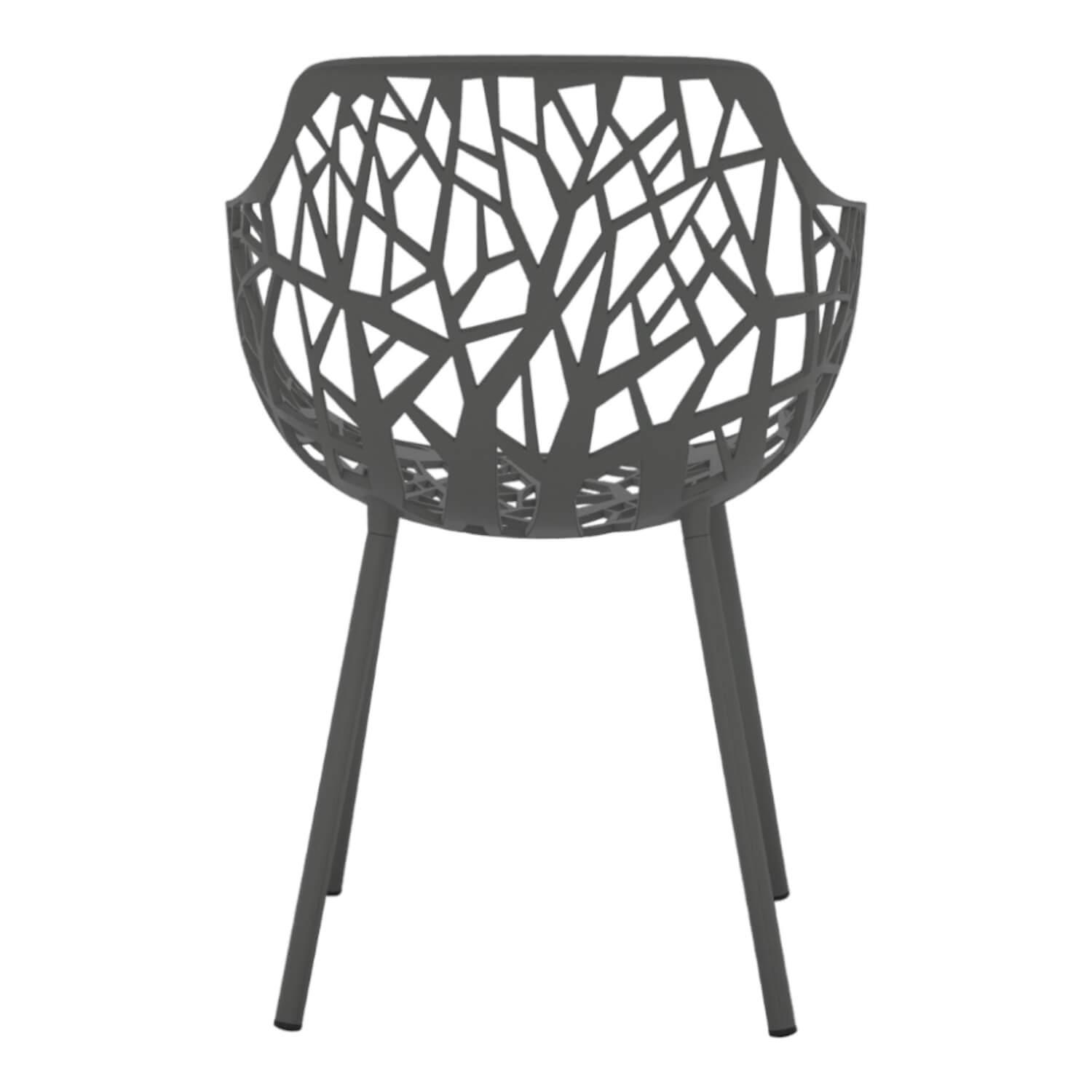 Fast - 4er-Set Stuhl Forest Dining Armchair Metallic Grey Grau - 4