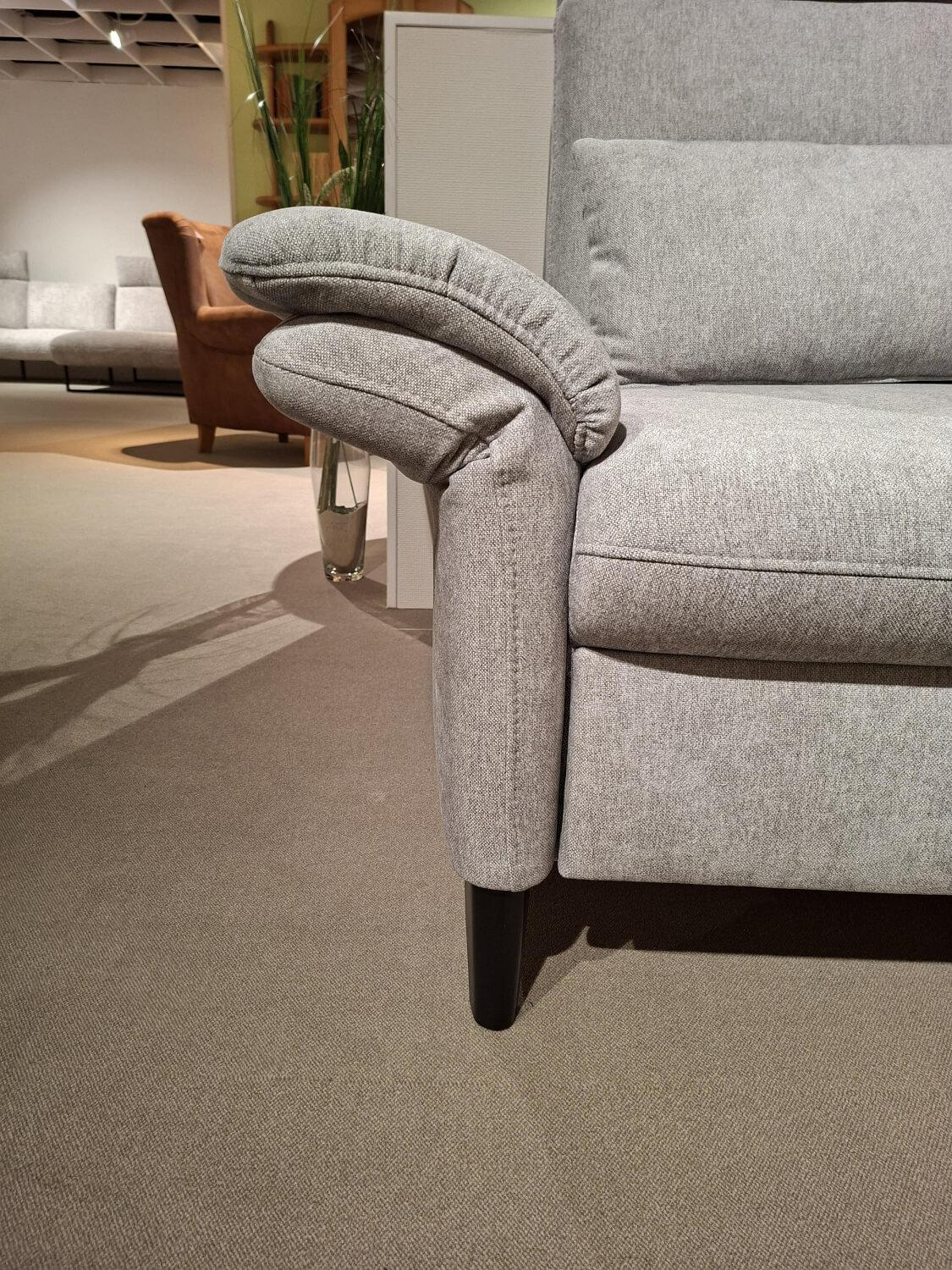 Sit & More - Ecksofa Altea Stoff Cora Clean Silver Füße Schwarz - 5