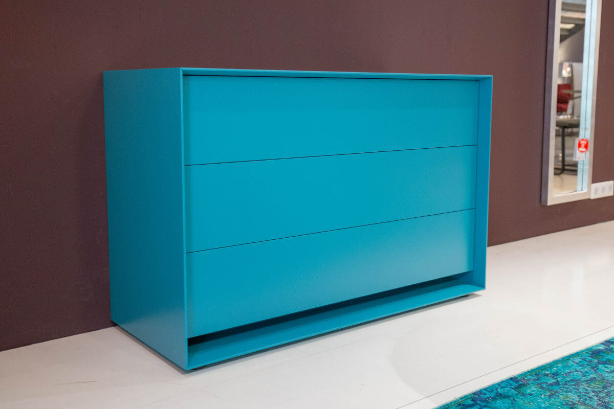 Möller Design - Kommode Rag Box K120 Lack Matt 333 Petrol Blau Mit 3 Schubladen - 2