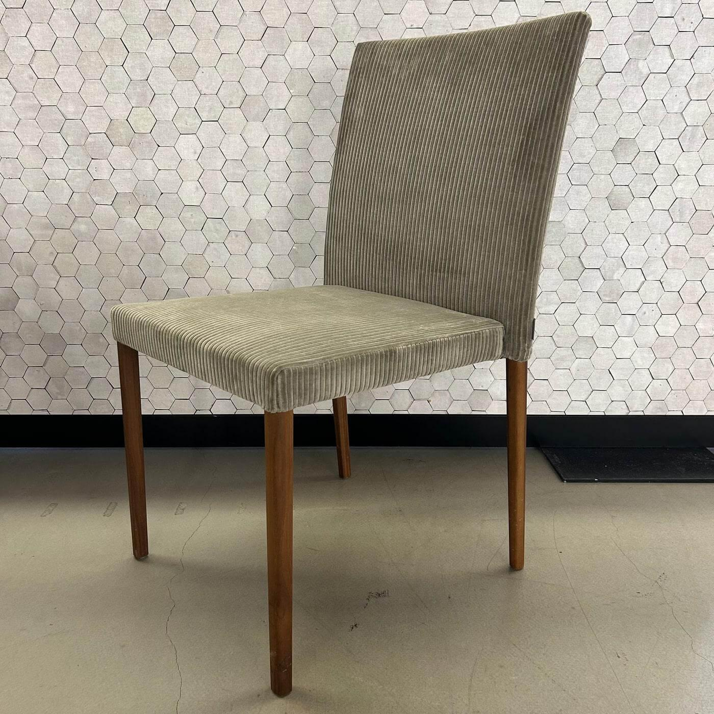 Walter Knoll - 3er-Set Stuhl Jason Lite 1900 Stoff Phlox 243 Grau Braun Gestell Nussbaum Mit Splintanteil Inklusive Filzgleiter - 7