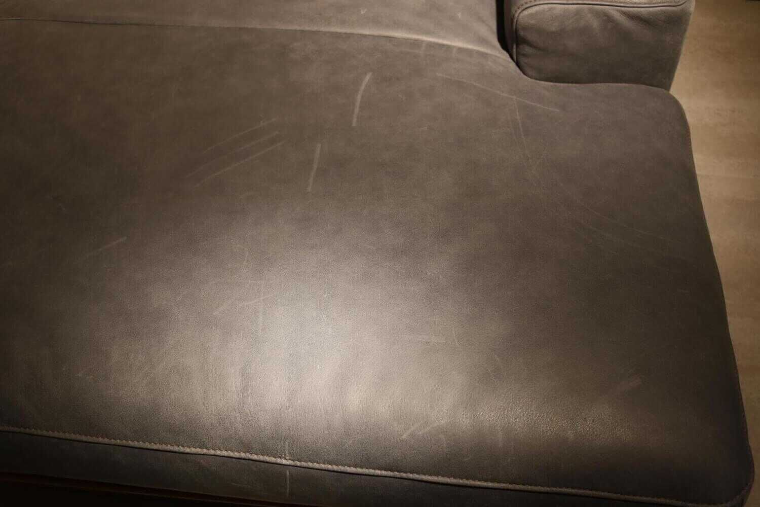 Koinor - Ecksofa Hiero Leder A-India Mare Blau Füße Schwerkufe Metall Nickel Satinier mit Hocker - 11
