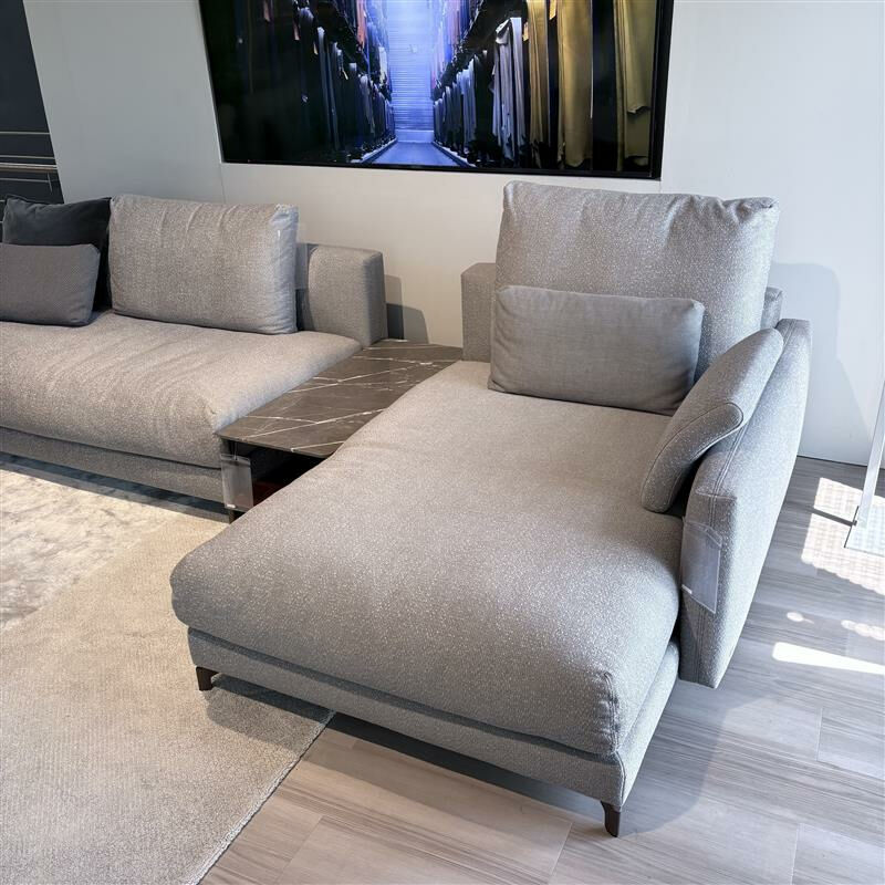 Rolf Benz - Ecksofa Nuvola Stoff 22 500 Grüngrau Füße Aluminium Marrone Braun Inklusive Rückenkissen Mit Rolle  - 7
