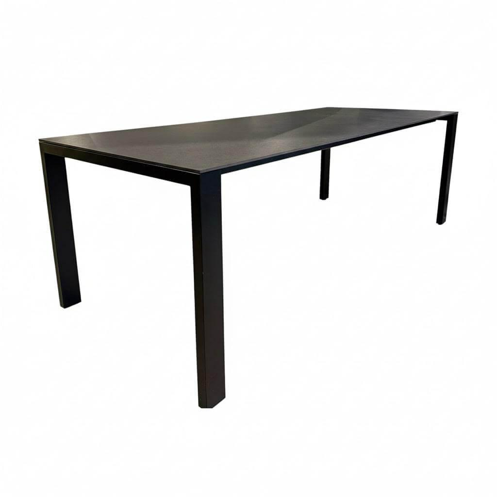 Zumsteg - Ausziehtisch Basso Platte Keramik Dekton Eter Schwarz Gestell Edelstahl CNC Schwarz Gebürstet - 1