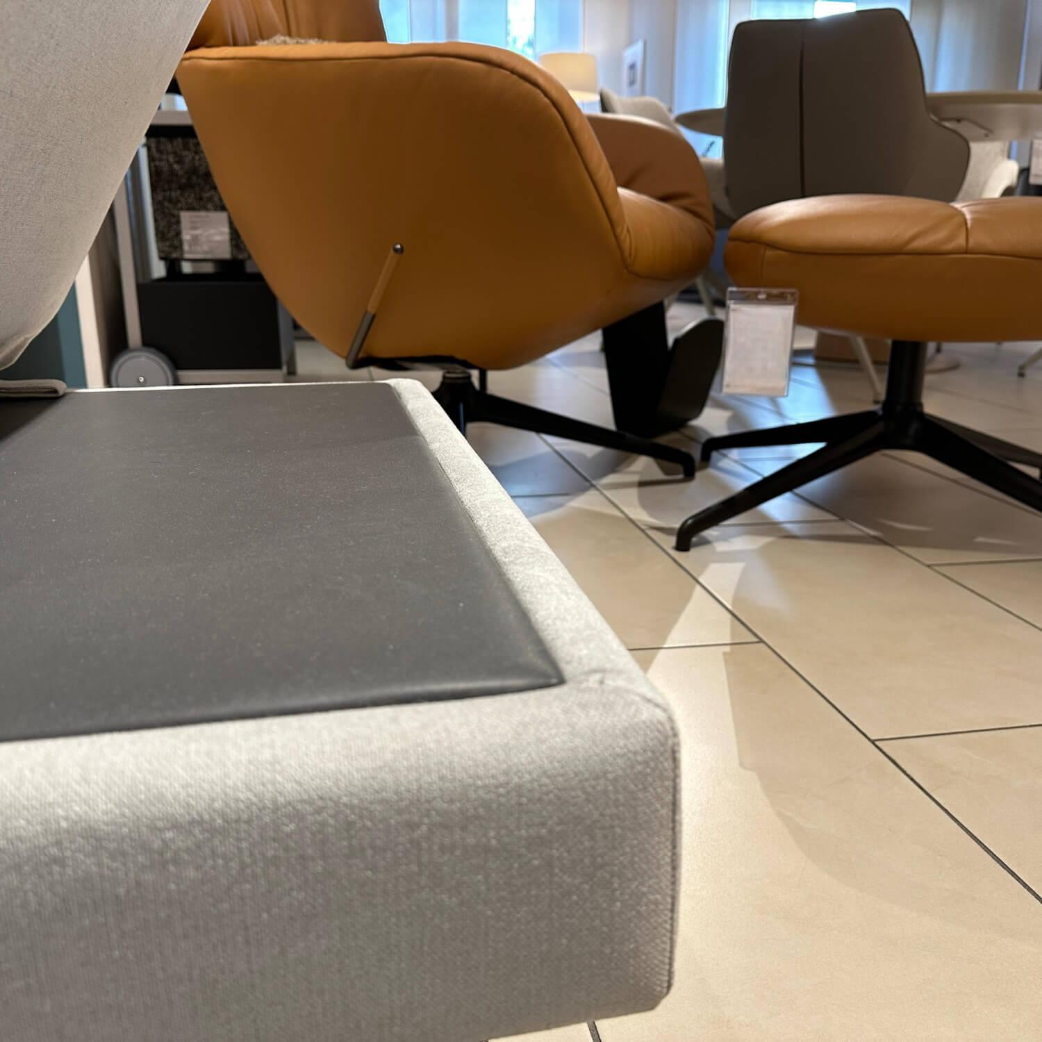 Brühl - Ecksofa Four Two Stoff 2813 090 Lama Grau Metallkufe Glänzend Verchromt Mit Schlaffunktion - 6