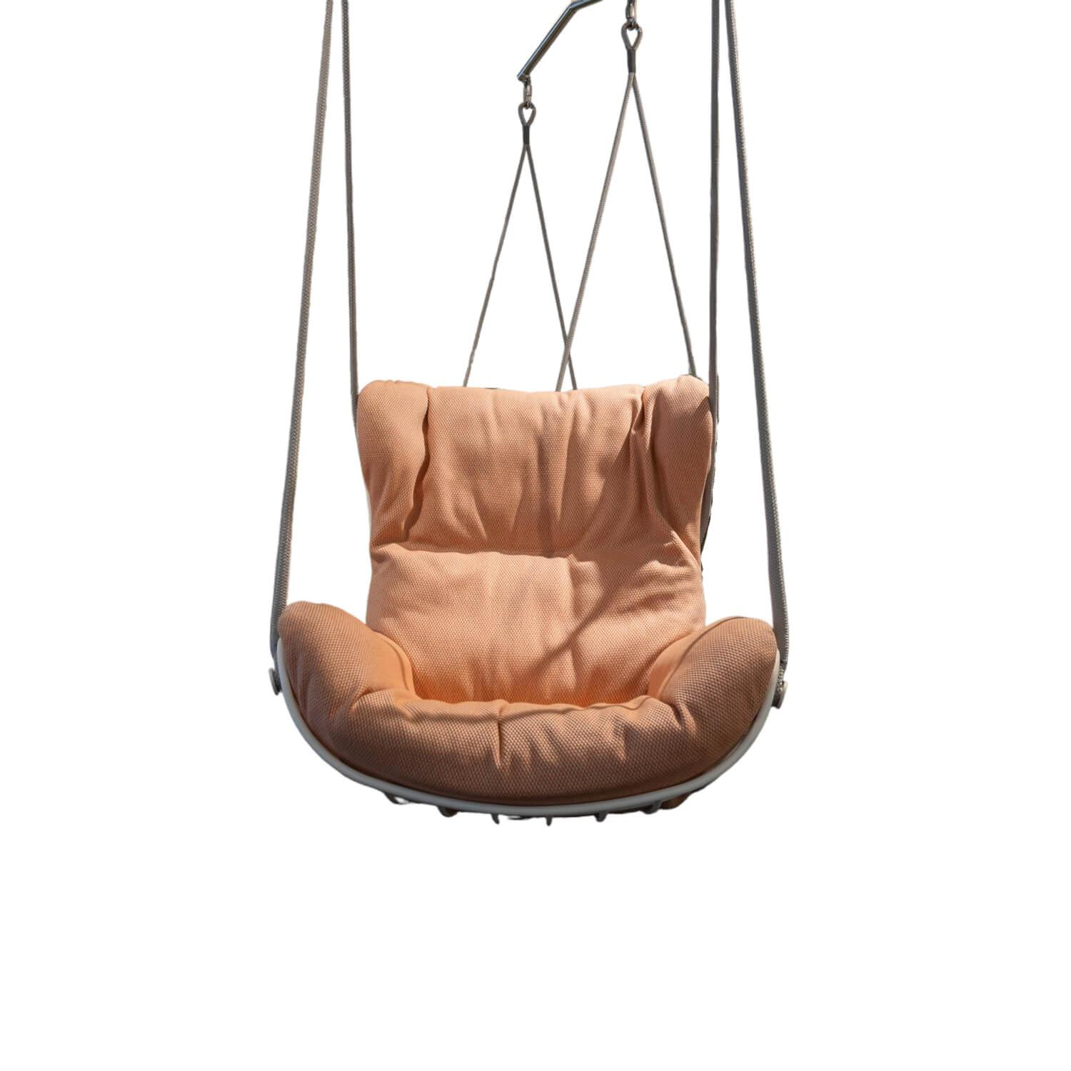 Freifrau - Swing Seat Leyasol Wingback OutSwing Seat Leyasol Wingback Outdoor Bezug Stoff Lopi Tangerine Orange Gestell Verkehrsweiß Grauweiß door Gestell Grauweiß Stoff Lopi Tangerine Orange - 1
