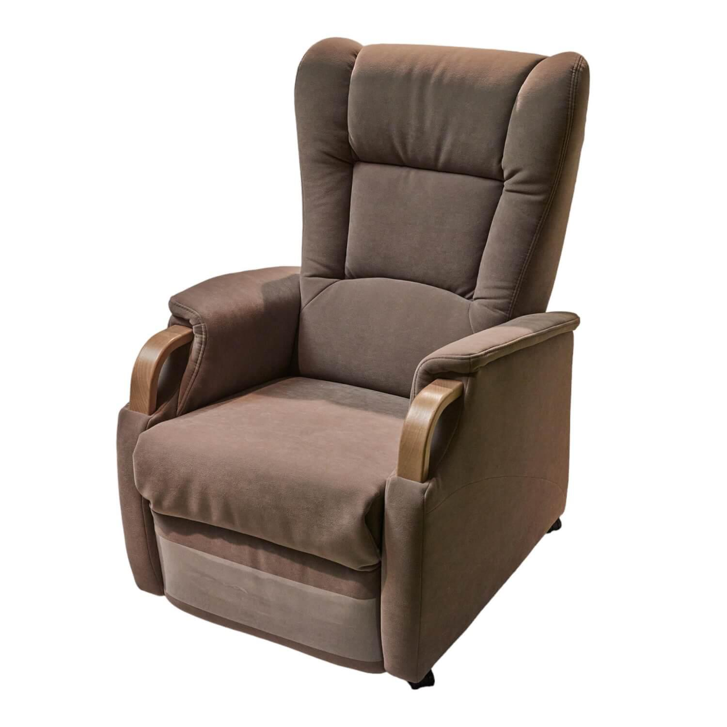 himolla - TV-Sessel 9871 Bezug Stoff 18 Nuvano Kakao Braun Holzteile Buche 1-Motorig Mit Aufstehhilfe - 1