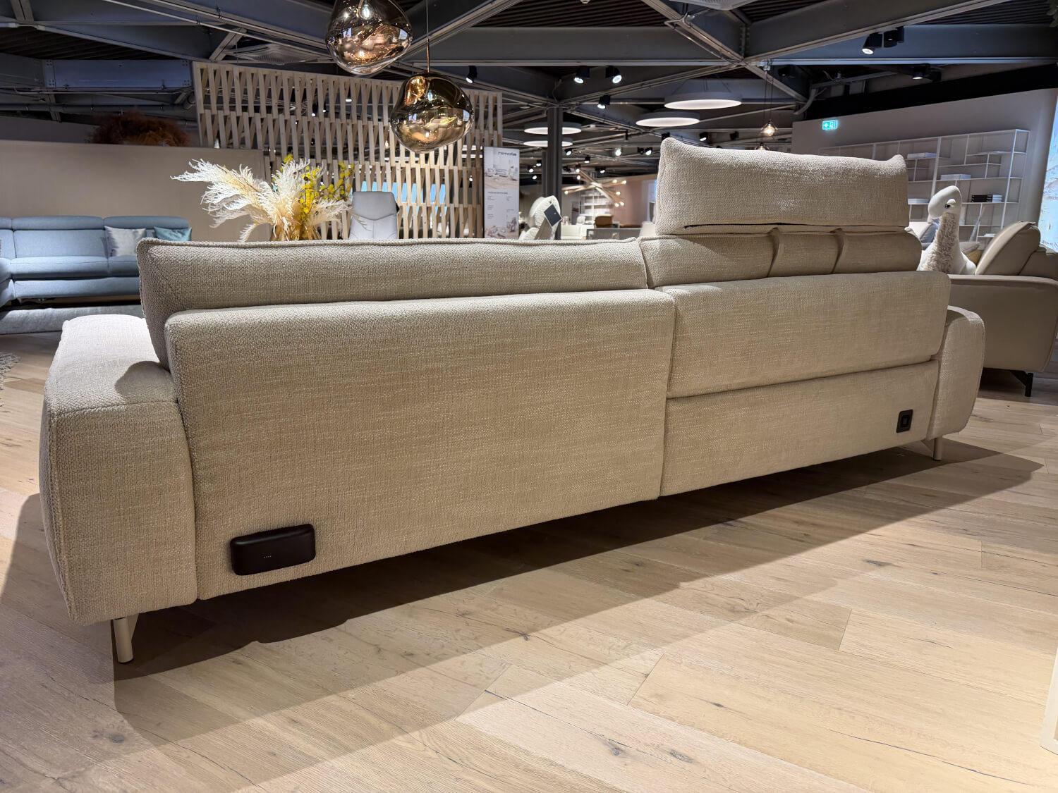 himolla - Ecksofa 1665 Planopoly 8 Stoff 20 Labomba Carrara Beige Füße Metall Beige Inklusive Elektrische Verstellung Mit Akku - 6