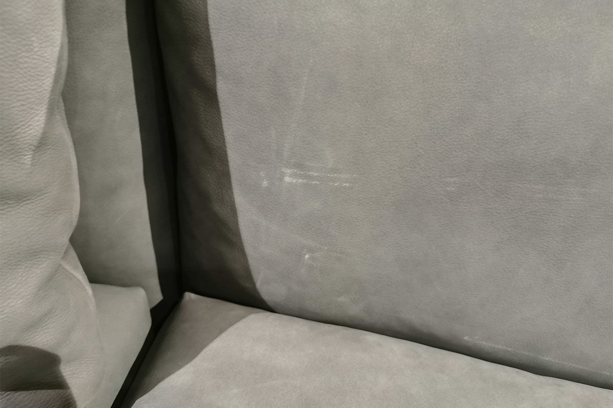 COR - Sofa Elm Leder 681 Graphitgrau Gestell Eiche Massiv Dunkel Lackiert - 4