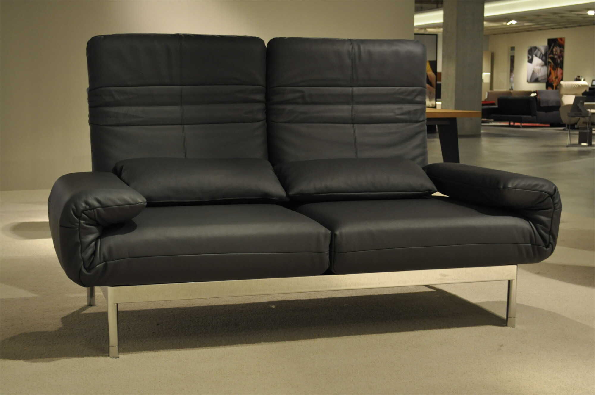 Rolf Benz - Sofa Plura Leder Anthrazit Liegefunktion - 3