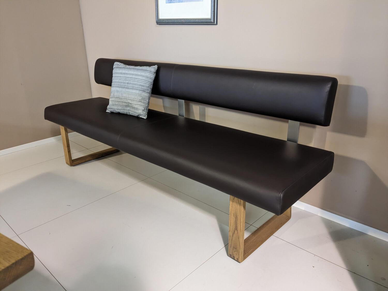 Anrei - Einzelbank Smart Leder Maron Braun Asteiche Barrique - 2