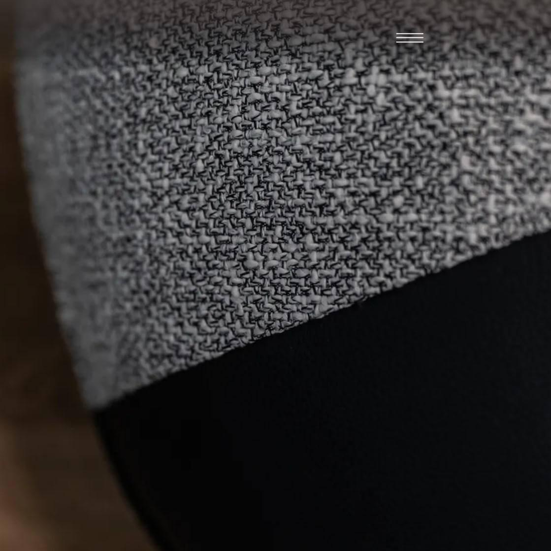 Cierre - Pouf Echinoidea in Leder Stoffkombination Grau Schwarz - 2