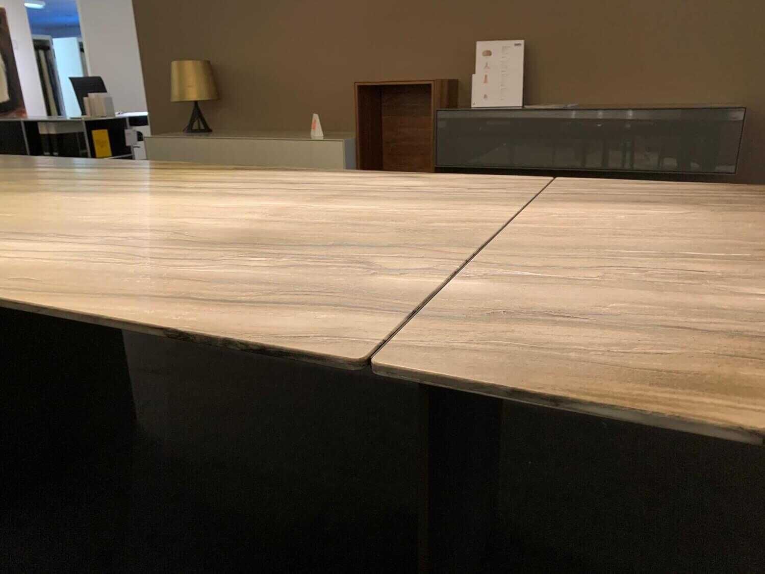 Draenert - Esstisch Atlas 1280-II Platte Marmor Sequoia Brown Anticato Wangen Alu Bronze Eloxiert - 4