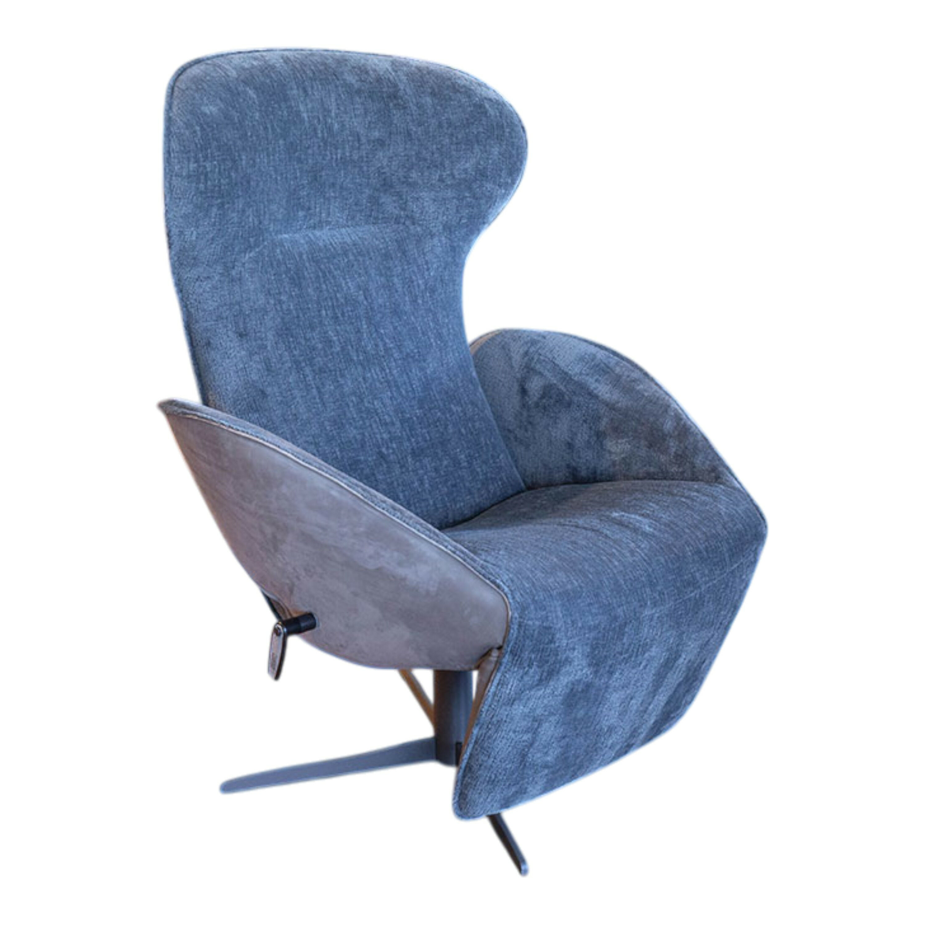 Jori - Relaxsessel Daydreamer Außen Leder Nubuk Grau Innen Stoff Mumble Grau - 1