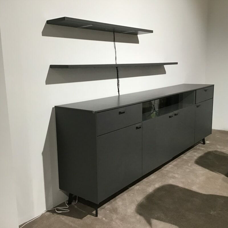Venjakob - Sideboard Vino Lack Schiefergrau Schwarz Grau Inklusive Beleuchtung Ohne Wandboards - 3