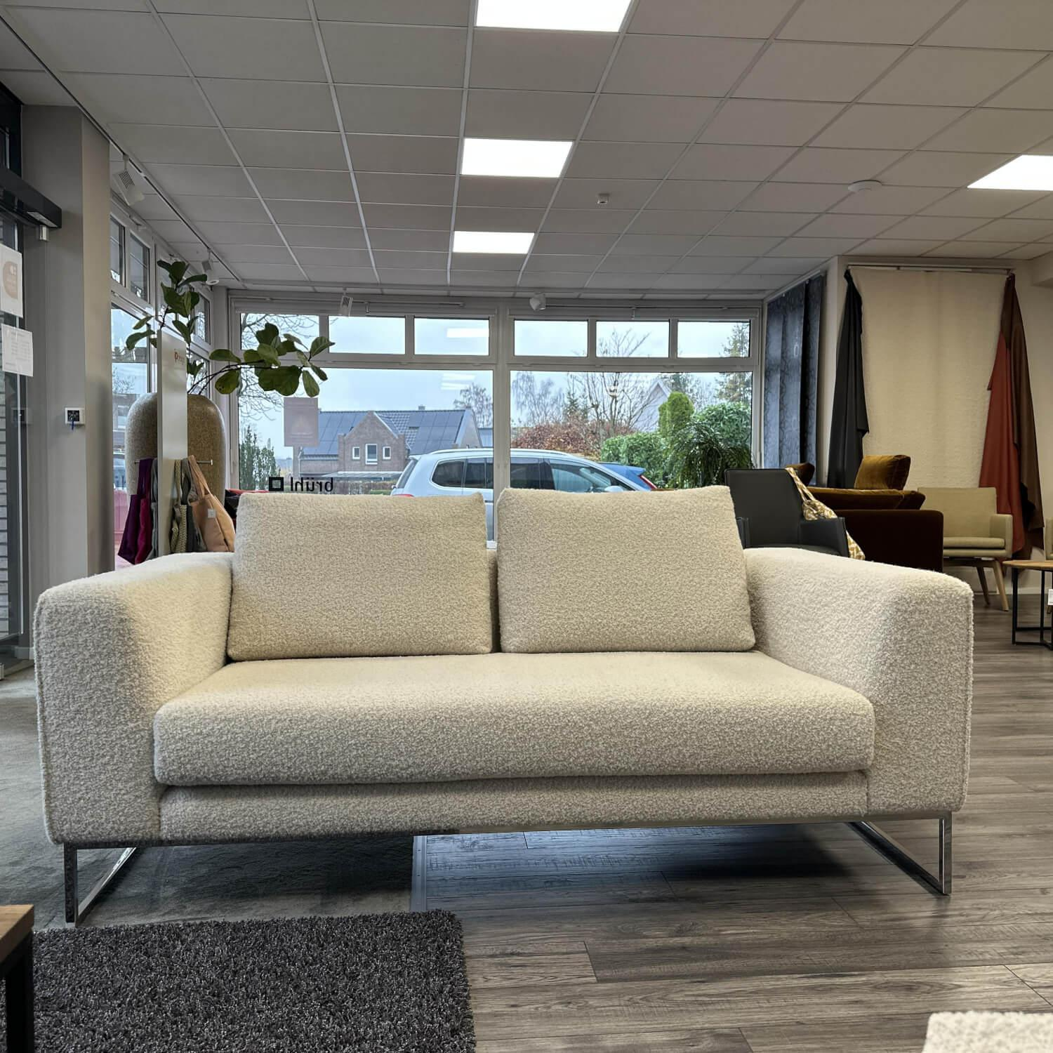 Gehlenborg Sitzmöbel - Sofa Style Filippo Uecher Stoff 2307 Scapigliata 20 Creme Gestell Metall Hochglanz Poliert - 2