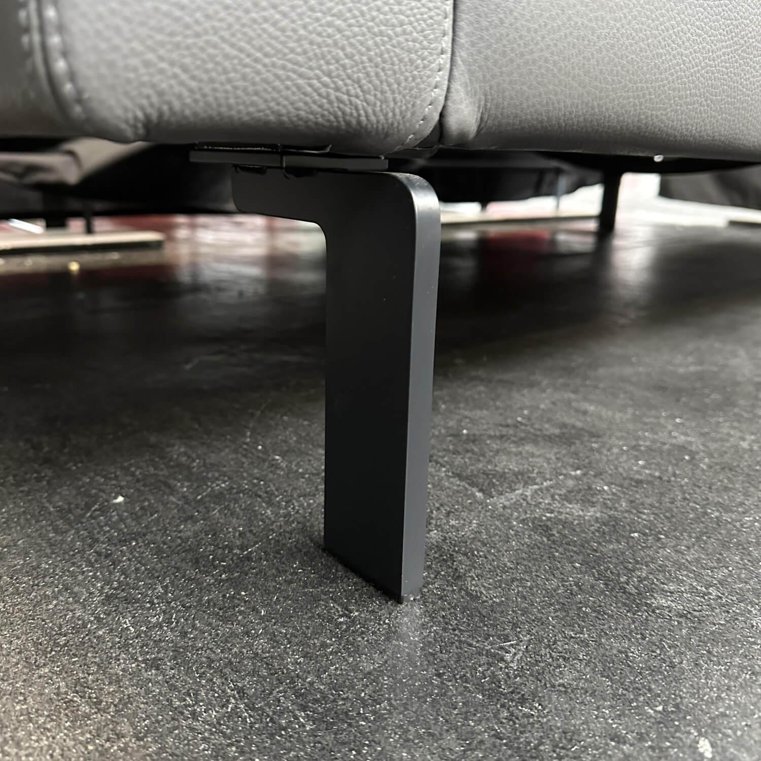 COR - Sofa Conseta Bodenfrei Leder 248 Asche Grau Schmalfüße Pulver Schwarz - 2