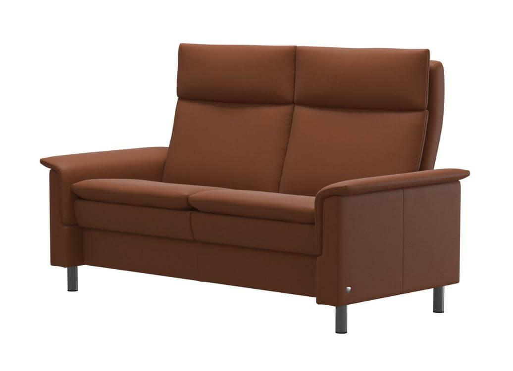 Stressless - Sofa Aurora Hoch L 2-Sitzer Leder Paloma 094 40 New Cognac Stahlbein 88 Rund - 3