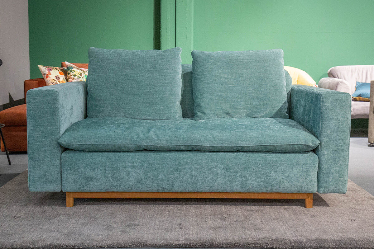 Signet - Sofa Isla Stoff Abby Petrol Blau Gestell Eiche Geölt  - 7