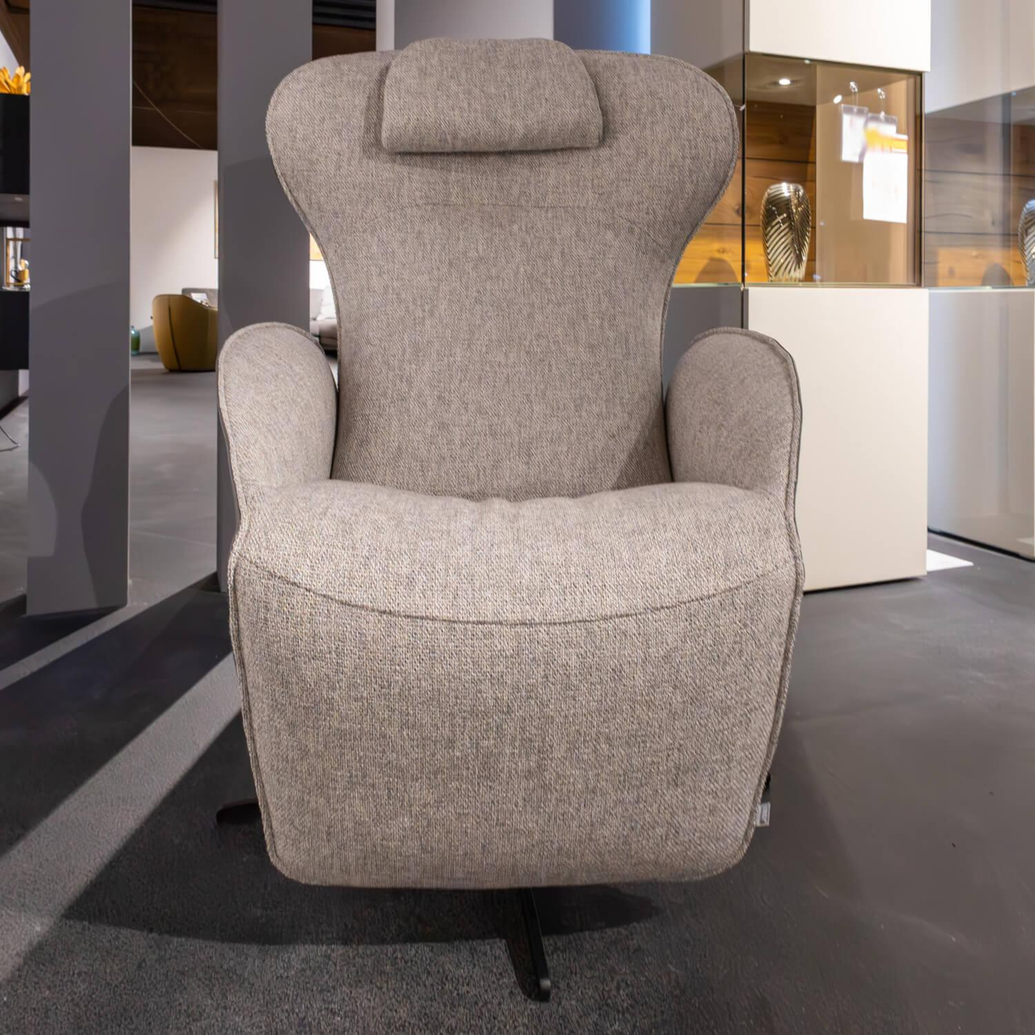 Jori - Relaxsessel Daydreamer JR7450 Bezug Innen Bembebis C0720 Grau Außen Leder Celia Smoke Grau - 6