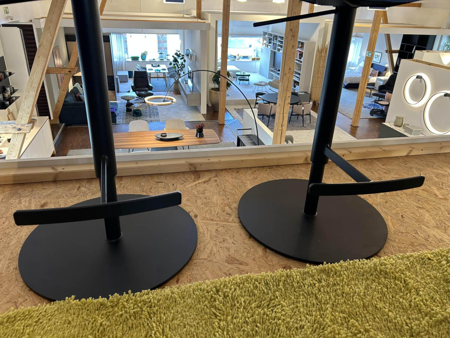 Freifrau - 2er-Set Amelie Bar Chair High Stoff Steelcut Trio 3746 Blau Gestell Schwarz - 3