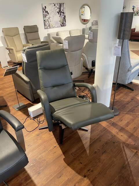 Activineo - Relaxsessel Bono Leder L50 WP Avocado Grün Gestell Metall Schwarz Mit Herz Waage Funktion - 5