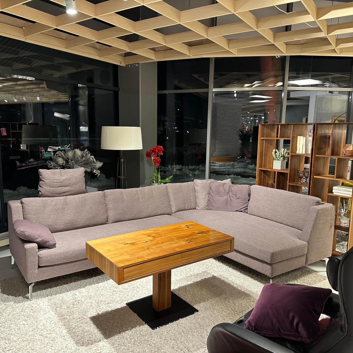 Werther - Ecksofa Skagen Stoff U 3255 K Tala Rosé Grau Rosa Gestell Chrom Glänzend Inklusive Kissen - 9