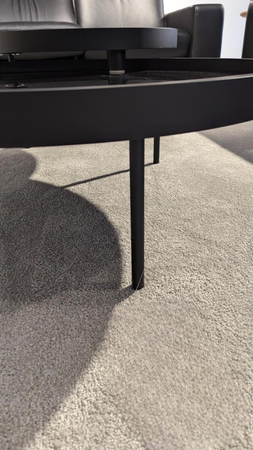 Ronald Schmitt Design - 2 Satztisch H 630 Luna Platten MDF Softlack Tiefschwarz Einlage Nero Marquina Schwarz Füße Metall Tiefschwarz Lackiert - 2