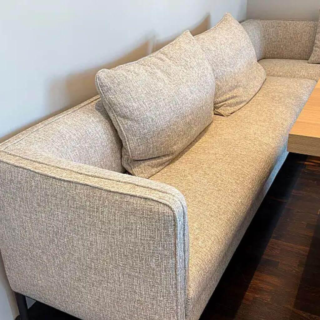 Molteni & C - Ecksofa Paul Stoff WI226 William Seil Beige Gestell Metall Zinnfarbig Anthrazit - 6