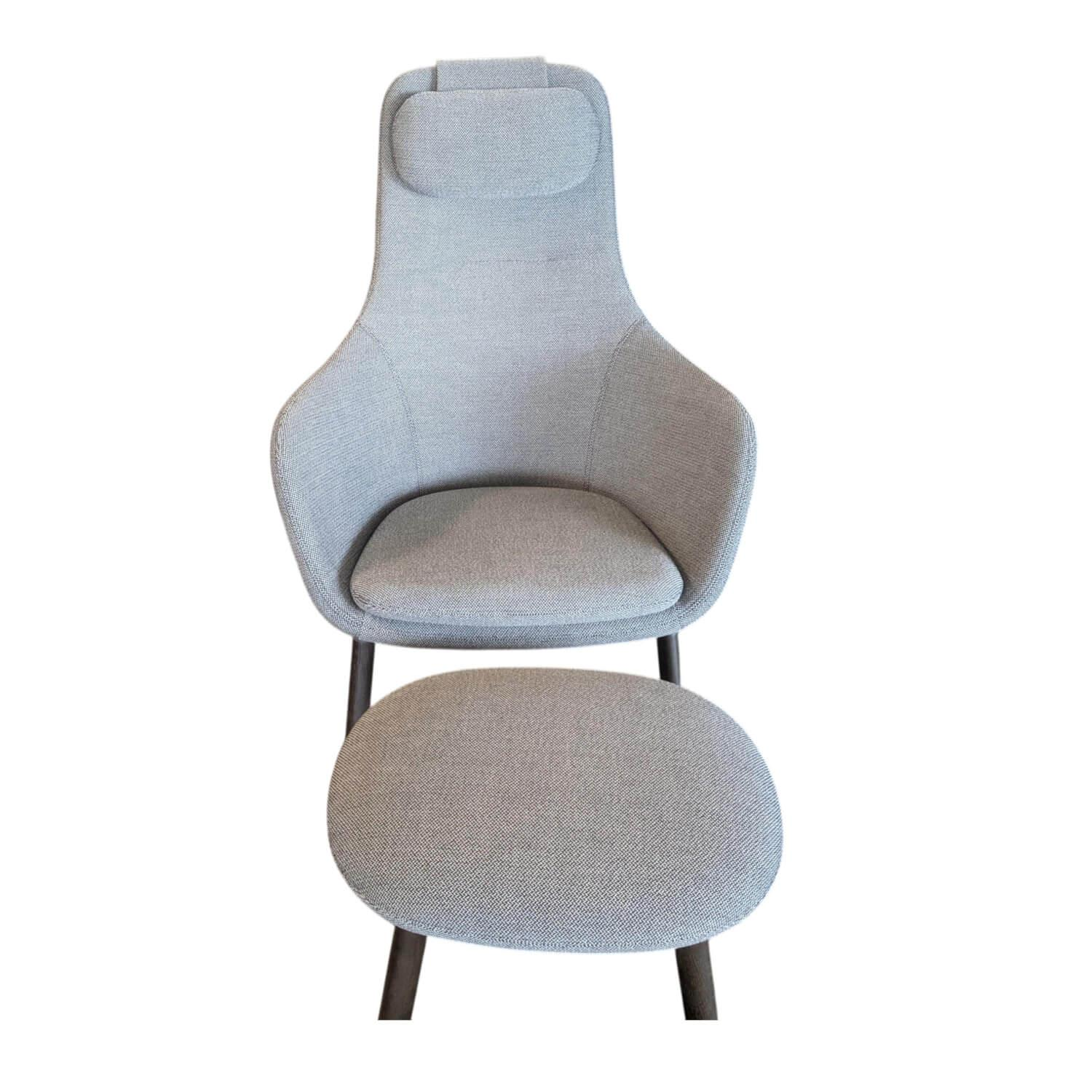 Vitra - Sessel HAL Lounge Chair Stoff Credo Salt n Pepper Grau mit Hocker - 7