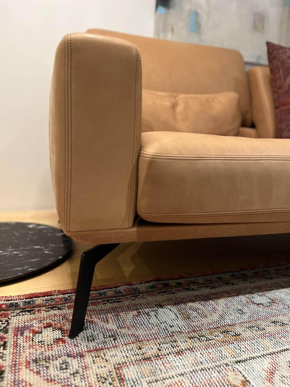 De Sede - Sofa DS 87 Leder 45 Naturale Cuoio Braun Füße Schwarz Beschichtet - 5