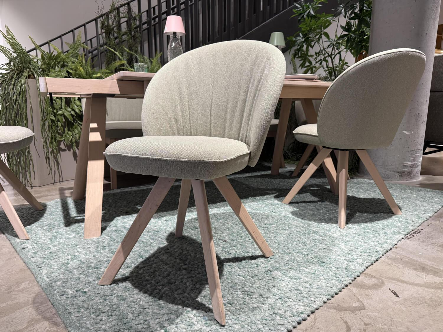 Team 7 - Essgruppe Taso Und Flor Erle Weißgeölt Stoff Jet 9703 Grün - 3