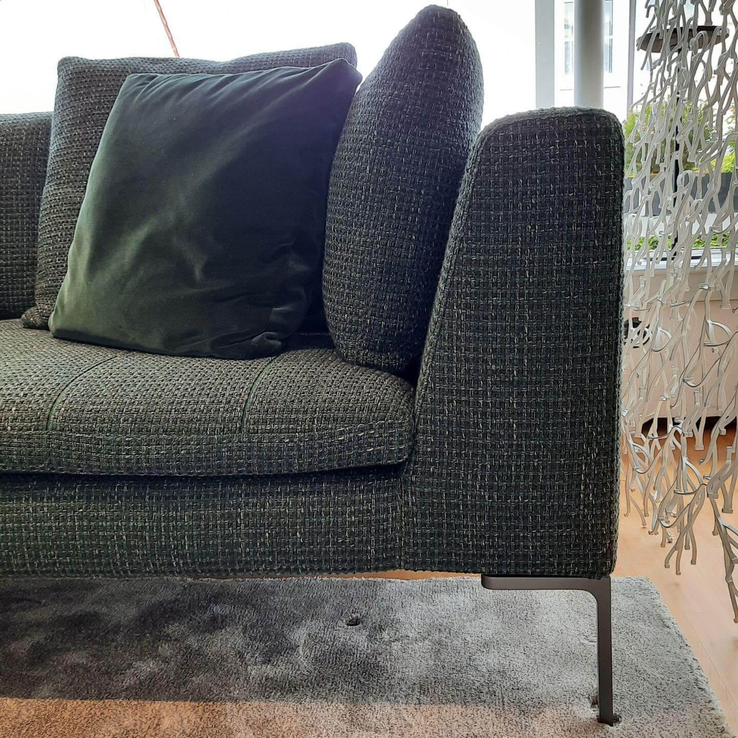 B&B Italia - Ecksofa Charles Carré Stoff Sirte Kiefergrün 2909417 Füße Metall Nickel - 3