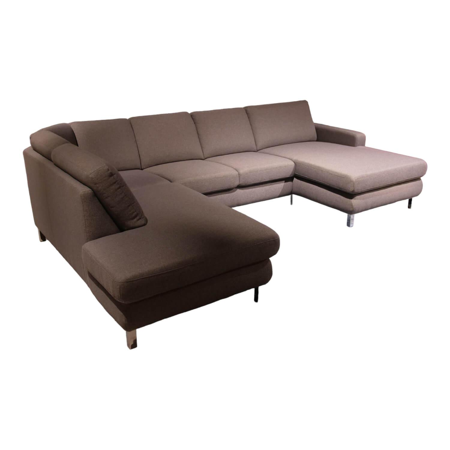 Musterring - Wohnlandschaft MR 365 Bezug Stoff Orlando Dark Grey Grau Metallfuß Chrom Beschichtet - 1