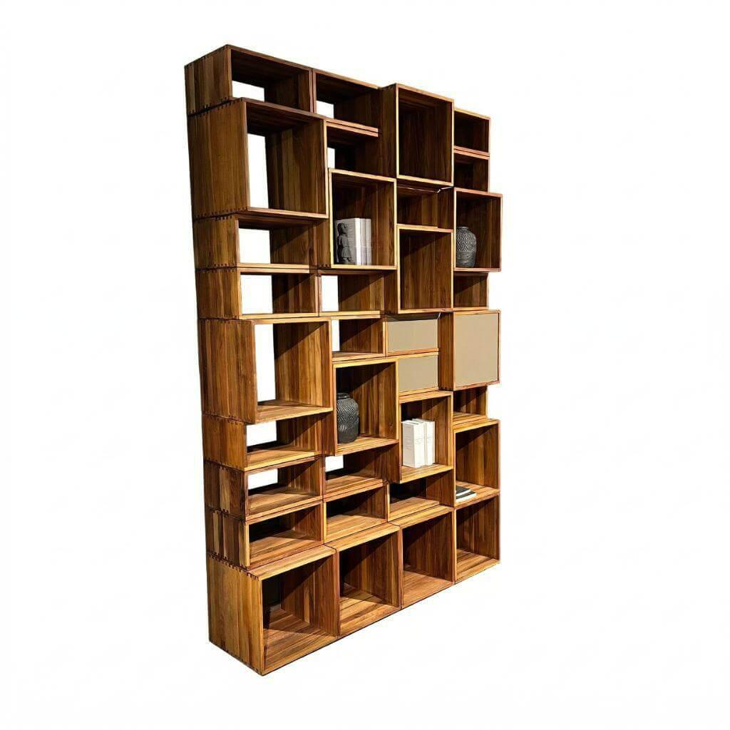 Riva1920 - Regal Freedom Nussbaum Geölt Fronten Eisen Lackiert Mit Türen Und Schubalden - 1