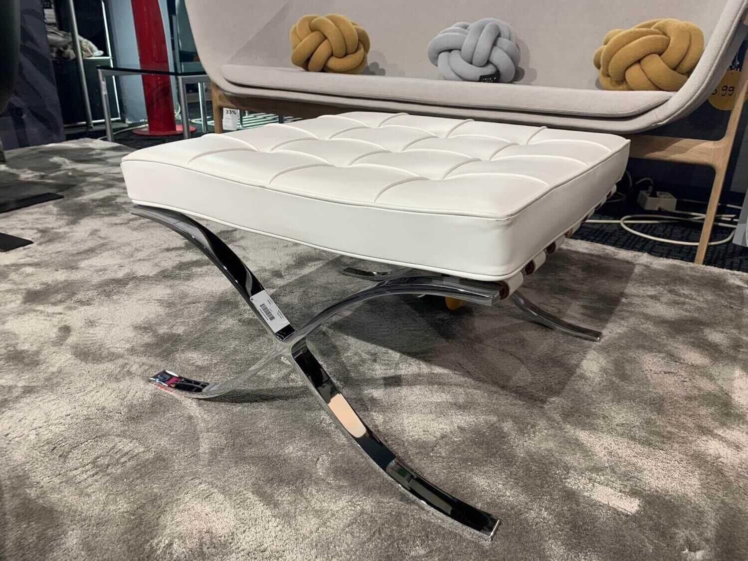 knoll-international-hocker-barcelona-mit-sitzkissen-leder-z-sabrina-wei-C3-9F-sa785-gestell-chrom-c9c5633fd2ccuDY5sx8h8HwZt Knoll International - Hocker Barcelona mit Sitzkissen Leder Z Sabrina Weiß SA785 Gestell Chrom - 2