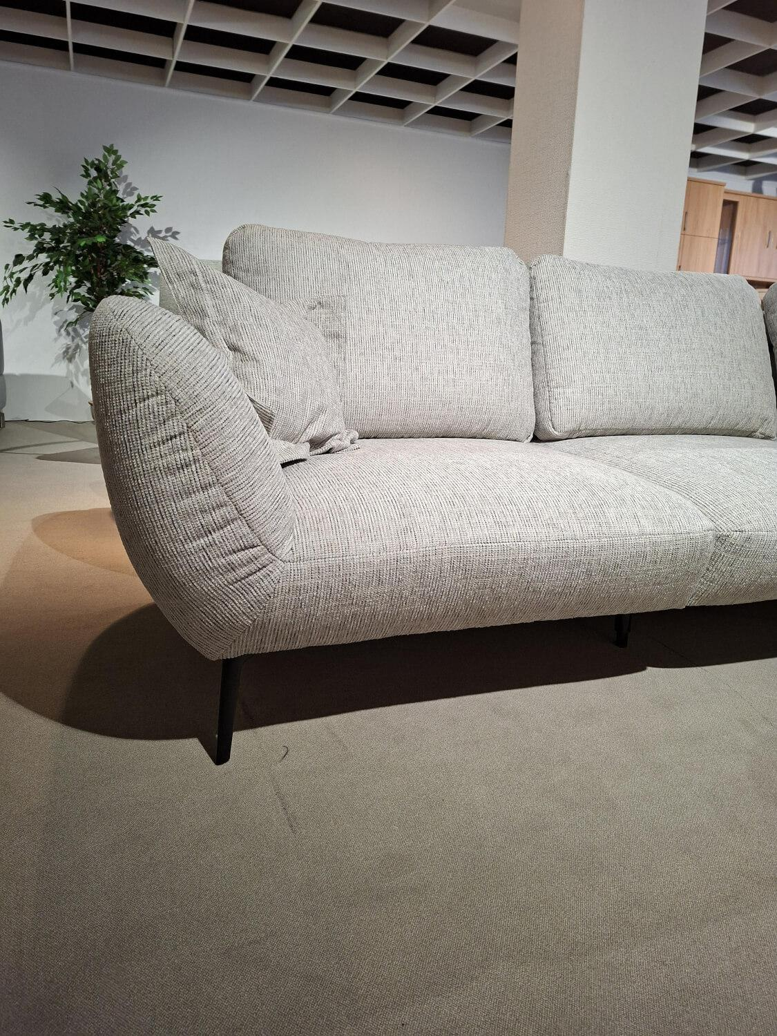 Poco - Ecksofa Benton Stoff Baltimore Light Grey Füße Metall Schwarz - 5