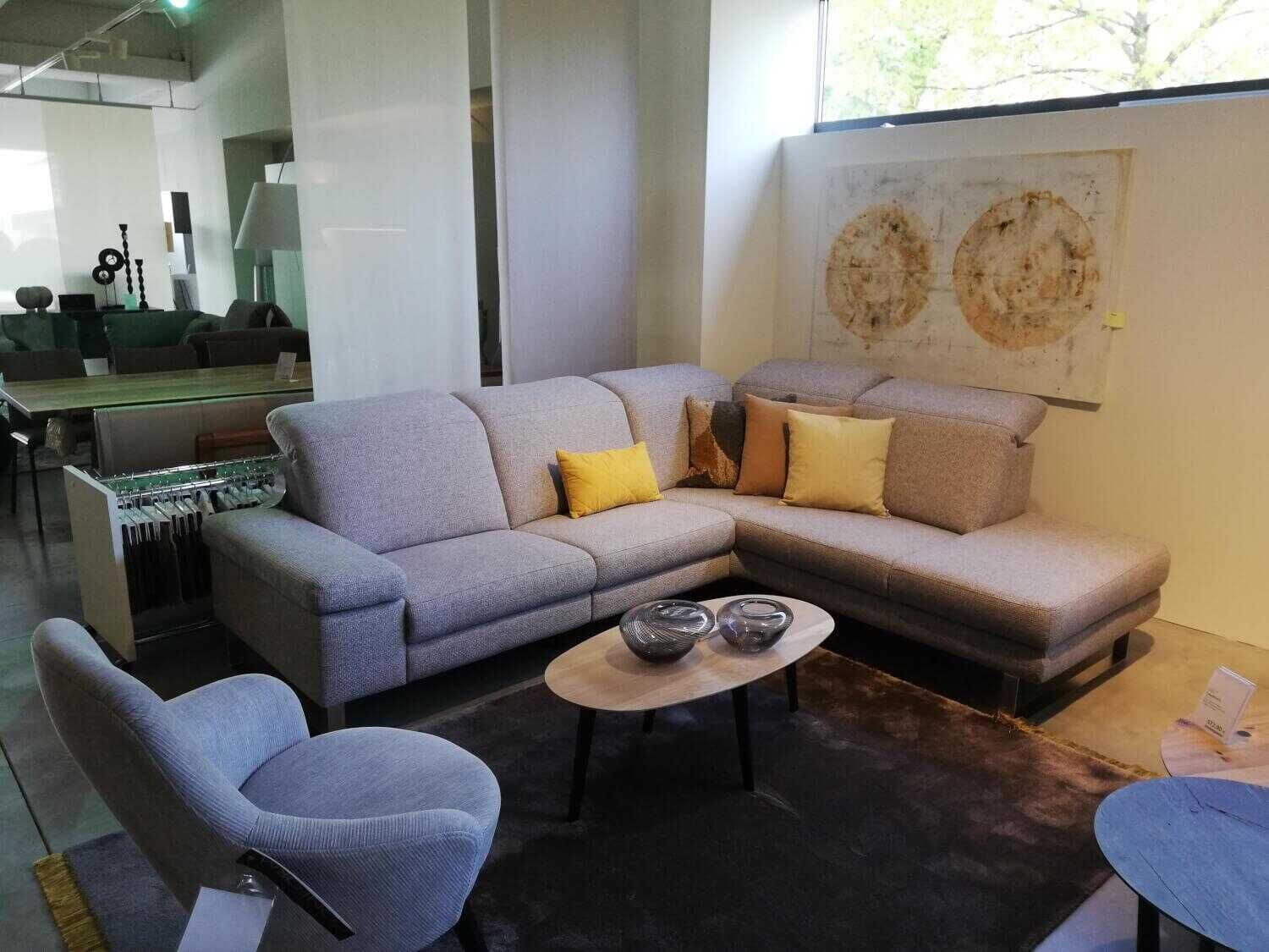 Paul Lindberg - Ecksofa Deno Stoff 2 Braun-Gray Motorisch Verstellbare Garnitur - 2