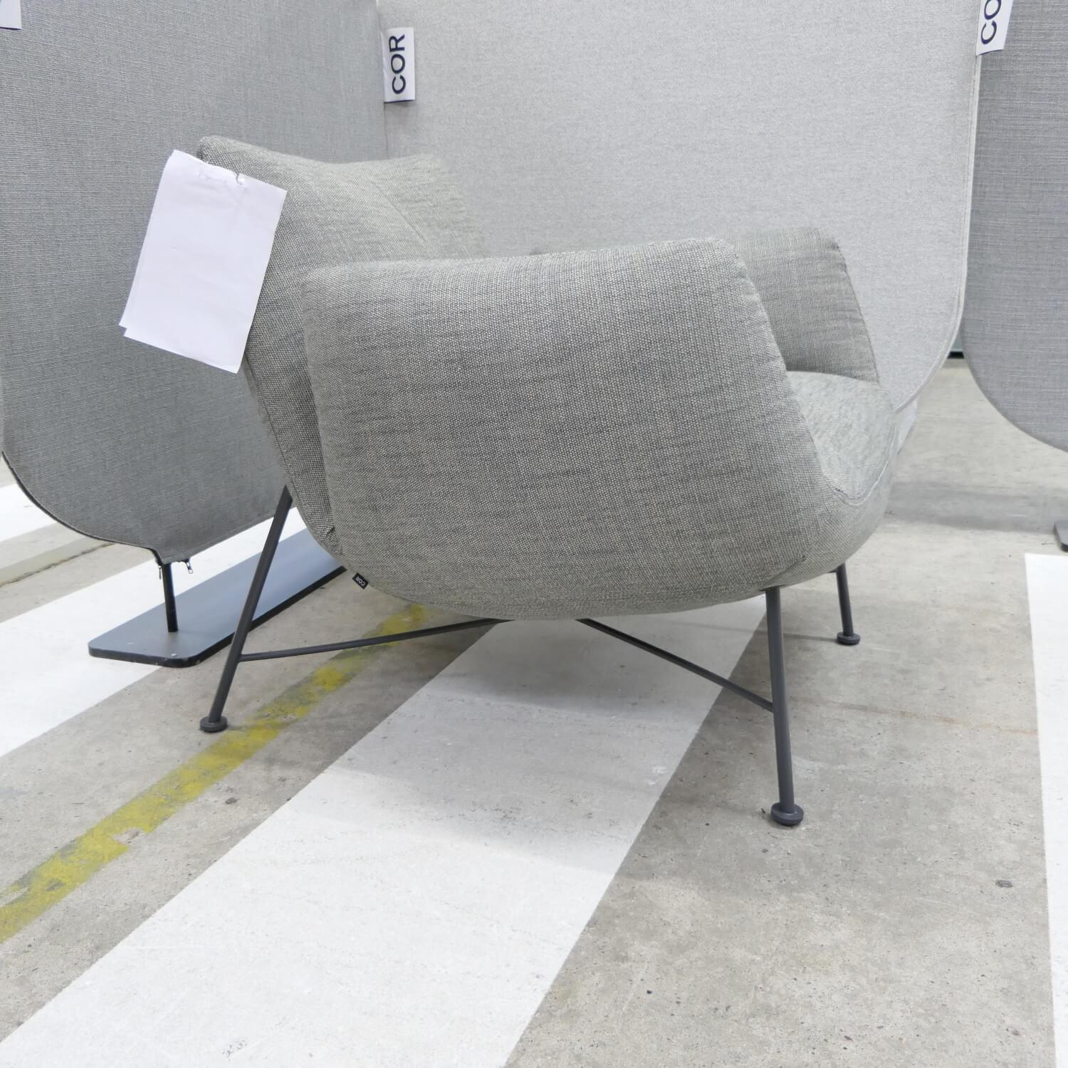 COR - Clubsessel Jalis 26188 Stoff 9207 Grün Grau Gestell Draht Lack M21 Anthrazit - 5