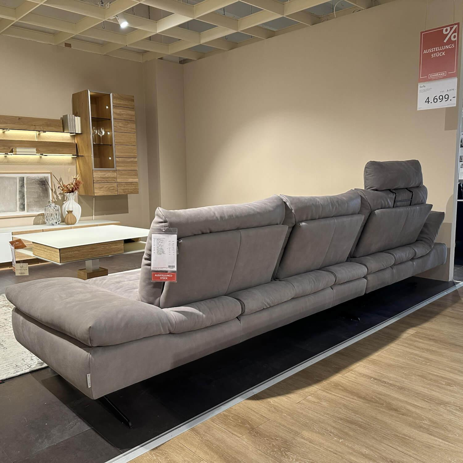 W. Schillig - Ecksofa 16741 seventy5 Leder Steel (LK50) Grau Fuß FT9 M99 Schwarz Mit Sitztiefenverstellung - 10